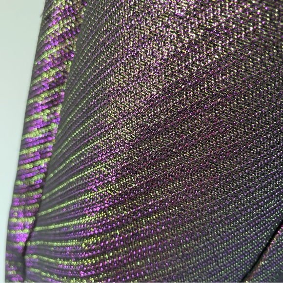 Trina Turk Metallic Shimmer Sleeveless Mock Turtleneck Dress SZ M - Picture 5 of 8